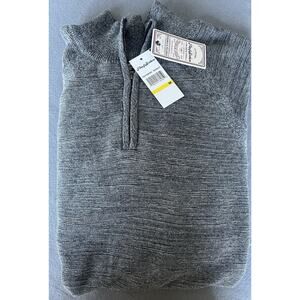 NWT Flag & Anthem Sweater Mens Medium Gray 1/4 Zip Pullover Cotton